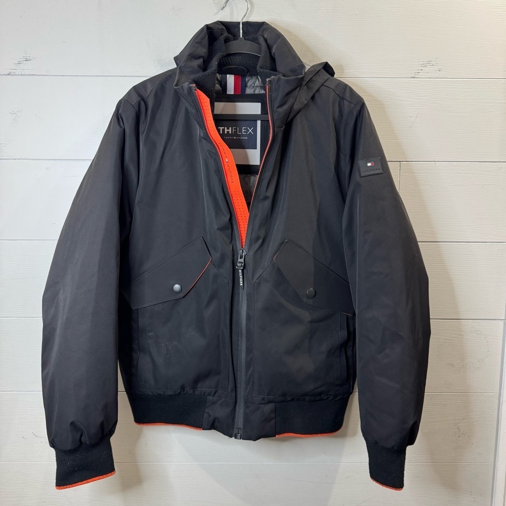 Tommy Hilfiger Men's TH Flex Hooded Bomber Jacket Size Small